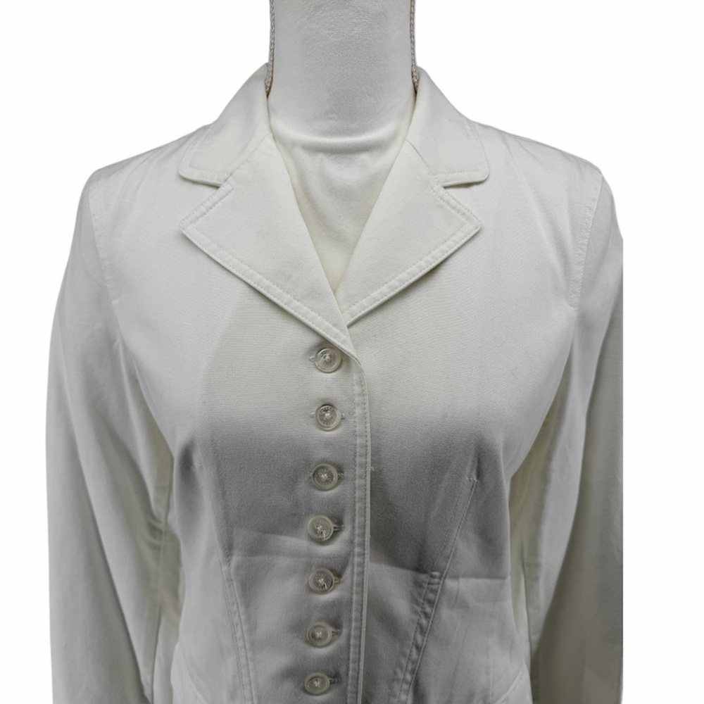 Ralph Lauren NWT Vintage White Cotton Denim Button Up Front Jacket Womens Size M